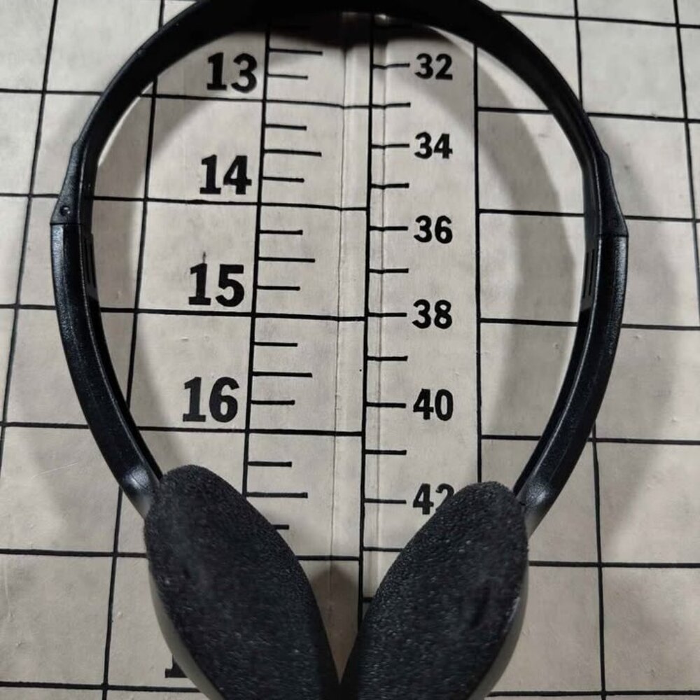 90s Era Vintage Black Wired Headphones